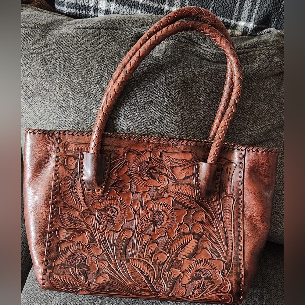 Mauzari Sayulita Mauzari Women's Leather Tote with Woven Handle